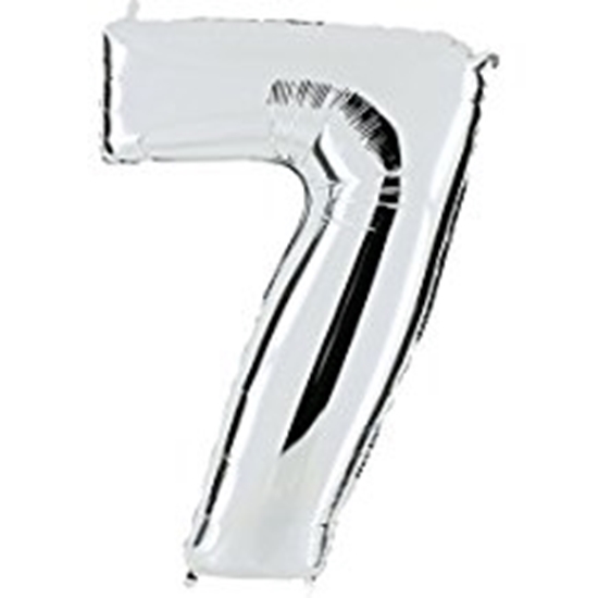 Foto de GLOBO NUMERO 7 ORO-PLATA -NEGRO -ROJO-FUCSIA-AZUL